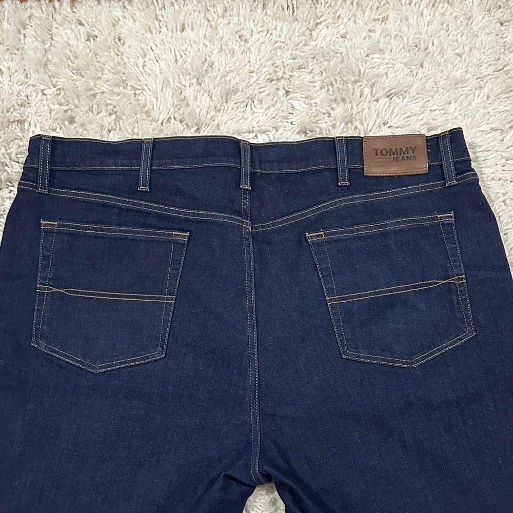 TOMMY HILFIGER Mens Streetwear Slim Straight Dark Blue Jeans 40x30 Brand Quality - Picture 9 of 11